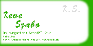 keve szabo business card